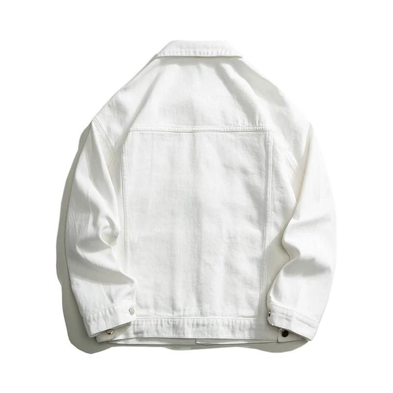 Veste en jean surdimensionnée pour hommes, coton blanc, vêtements masculins, haut classique, mode dé