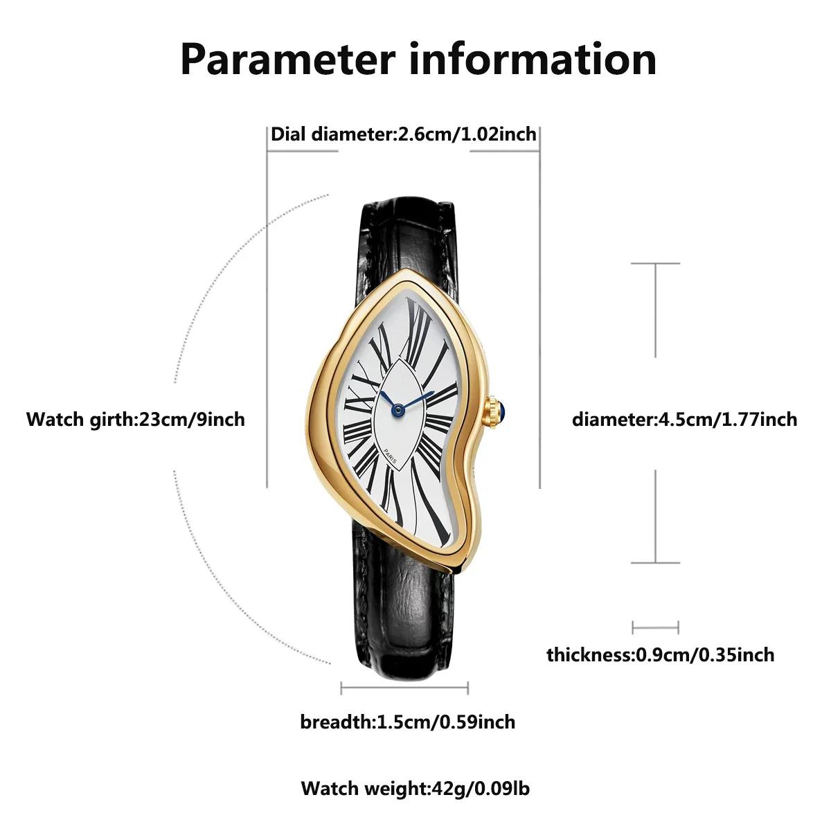 Nouveau Alien Crash Melt Twist Y2K montres pour hommes et femmes mode bracelet en cuir étanche montr
