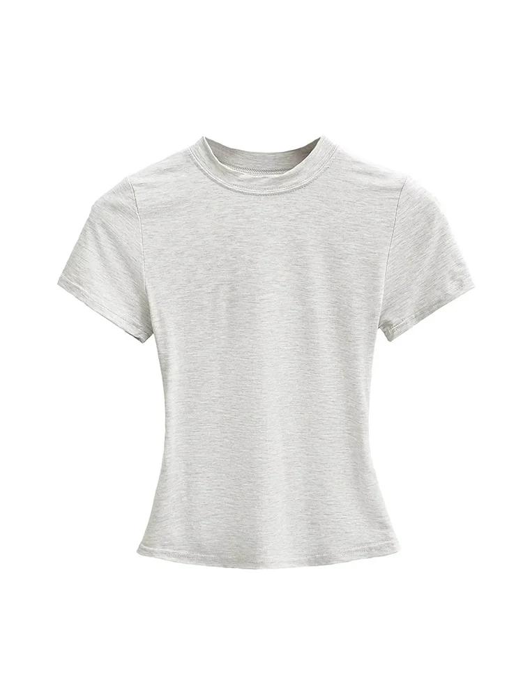 T-shirt manches courtes pour femmes, décontracté, de haute qualité, Sexy, Slim, tendance, couleur un