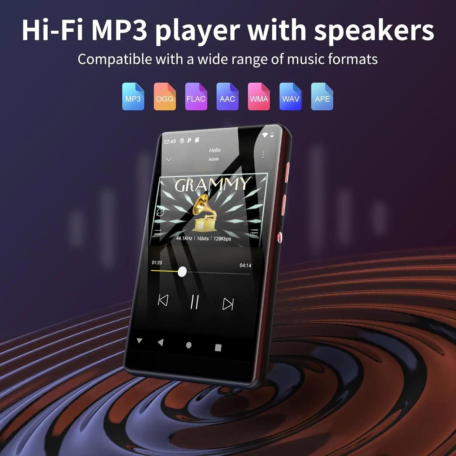Lecteur MP3 80 Go (64 Go + 16 Go) pour Android avec Bluetooth et WiFi, écran tactile complet de 4,0 