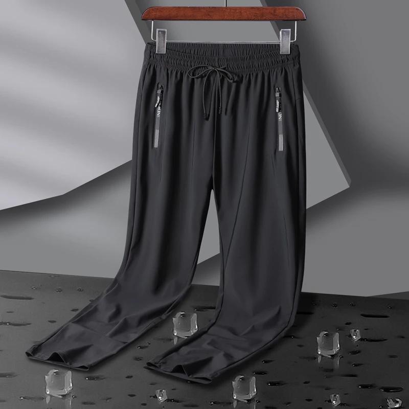 Pantalon sport homme élastique respirant soie glacée - Jogging survêtement fitness 8XL