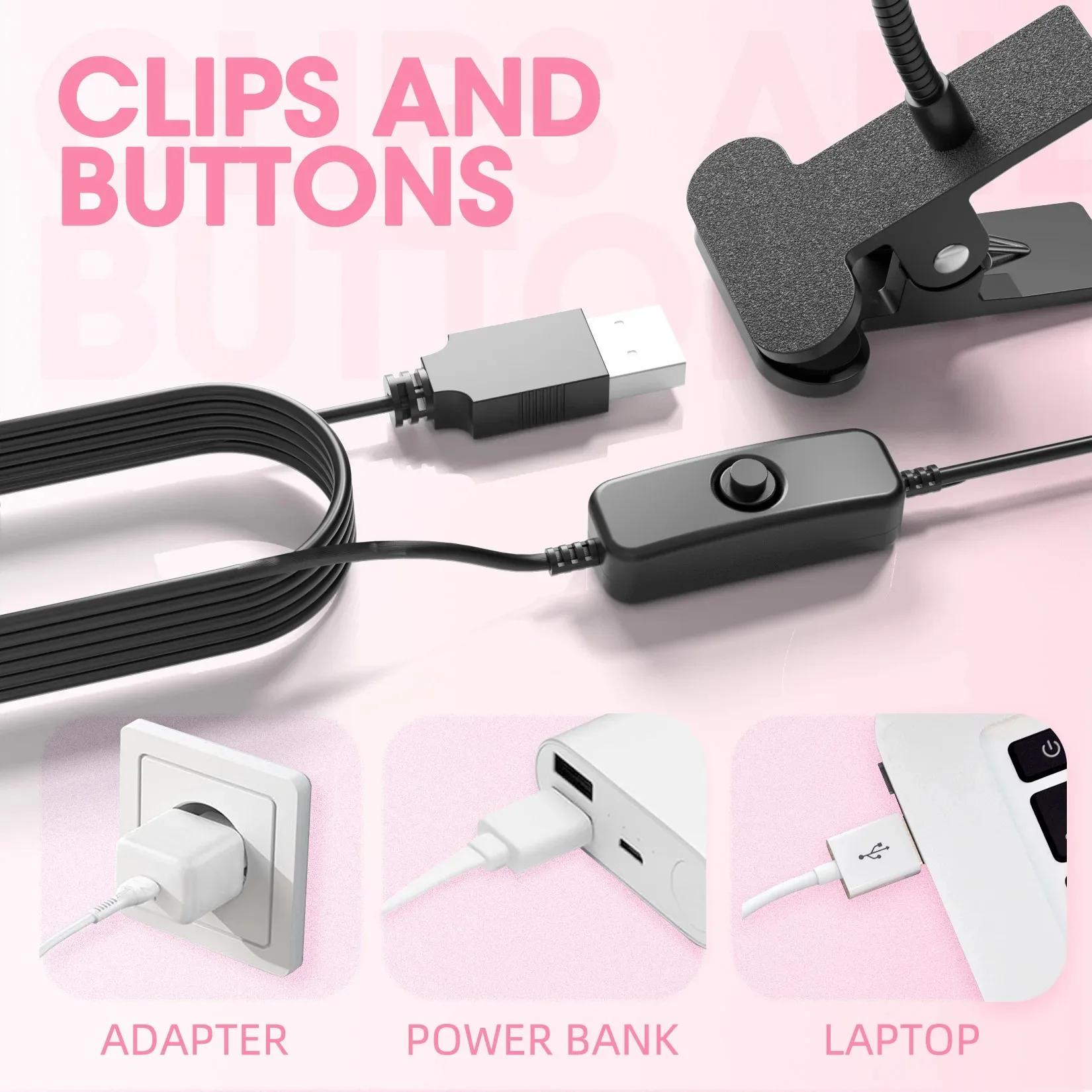 Sèche-ongles lumière UV lampe à ongles 395nm longueur d'onde Clip-on bureau Mini USB pour ongles en 