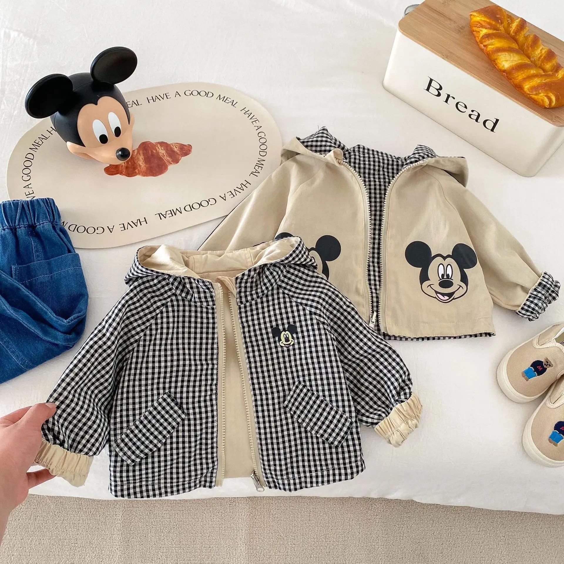 Nouveau enfant en bas âge enfants Mickey Mouse Double face veste manteaux printemps automne bébé gar