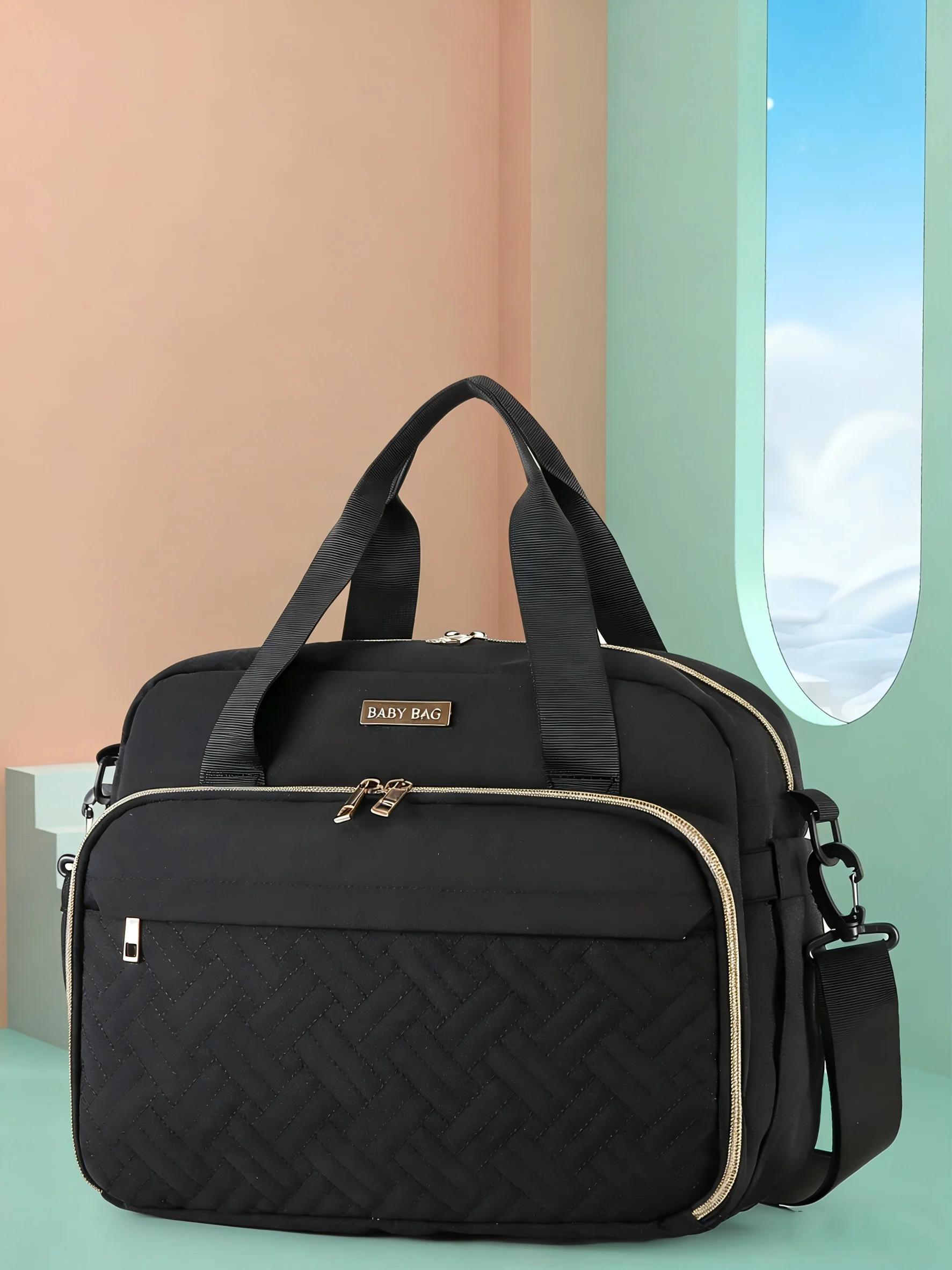Sac à langer grande capacité, sac à bandoulière simple avec compartiment humide/sec et fonction de c