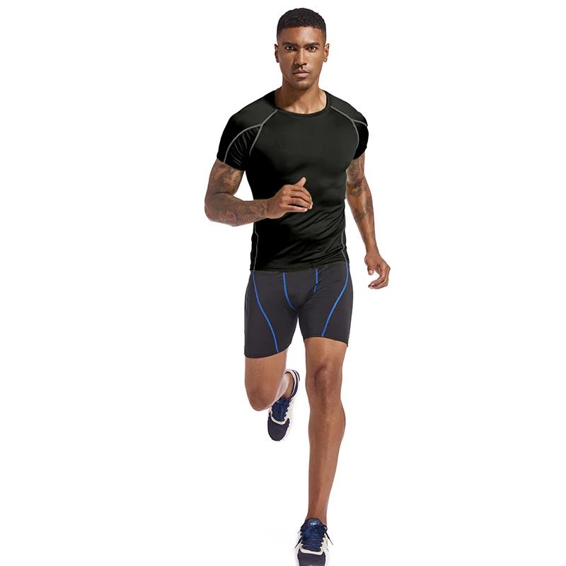 T-shirt Course Homme Sport Été Slim - Gym Fitness Hauts Sport Compression