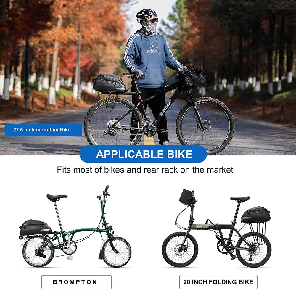 Rhinowalk – sac de vélo étanche 12l, sacoche de coffre de vélo, sac de voyage de grande capacité, po