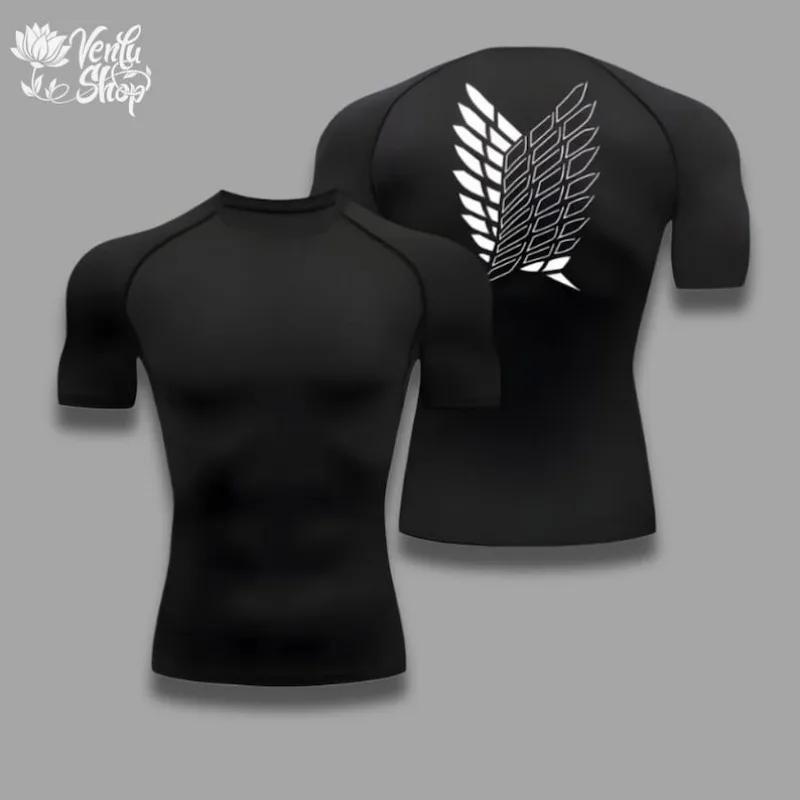 AOT, Levi Ackerman, Attack on Titan, Anime, Gym, Compresseur, Muscleshirt, Merch, Vêtements de Fitne