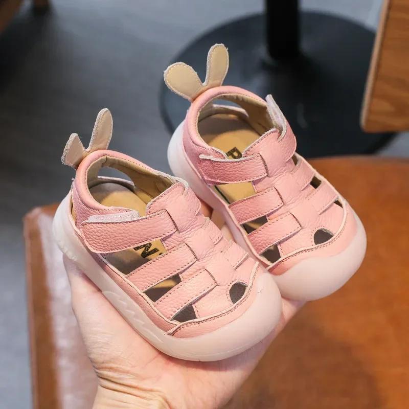 Sandales d'été en cuir véritable pour bébés filles et garçons, chaussures d'école à l'offre elles so