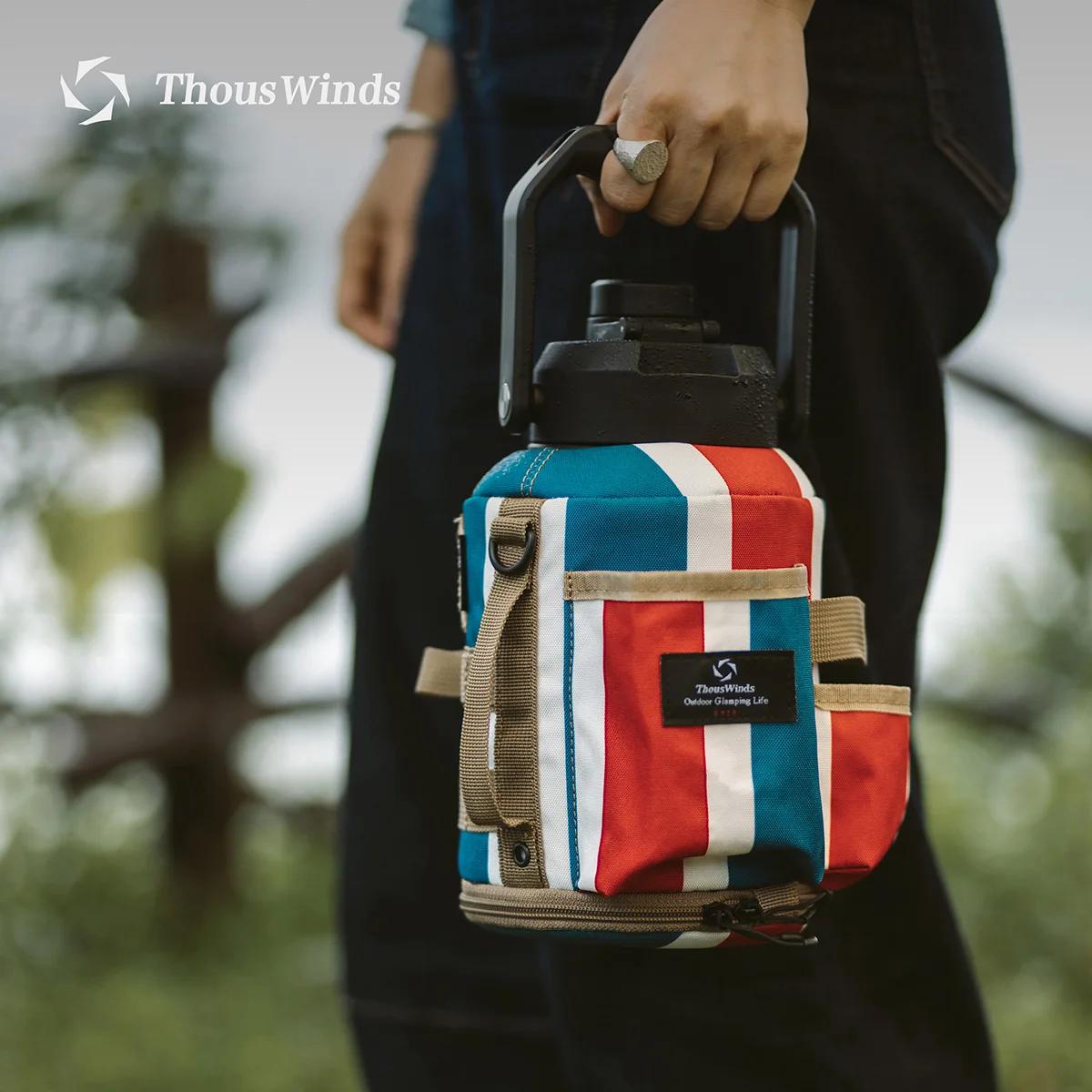Thous Winds-Bouilloire de camping en acier inoxydable, carafe thermos extérieure, ustensiles de piqu