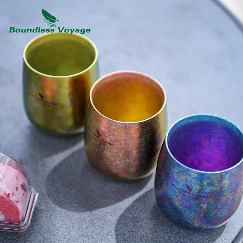 Tasse à thé Double couche colorée en titane, Voyage sans limite, avec fleur glacée, pour l'eau, le t
