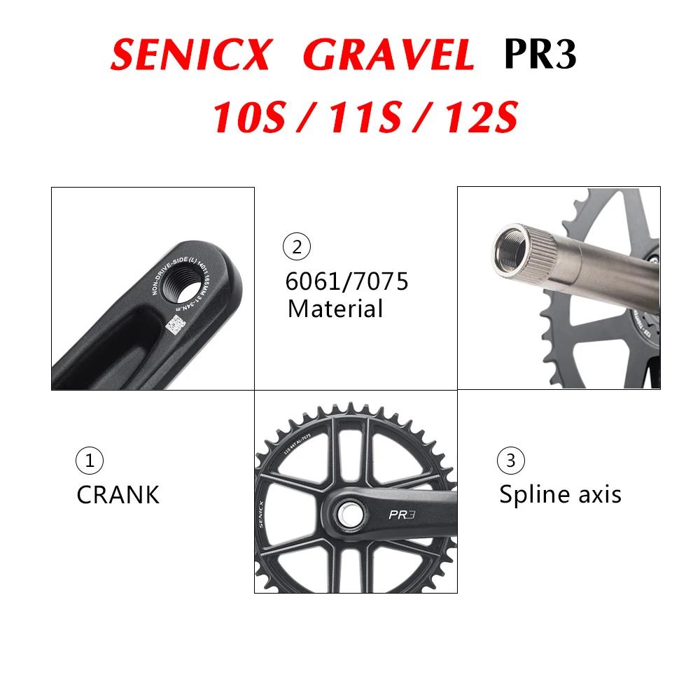 SENICX PR3 pédalier de vélo de gravier 40T/42T/44T plateau 165mm 170mm 175mm manivelle 10/11S vitess