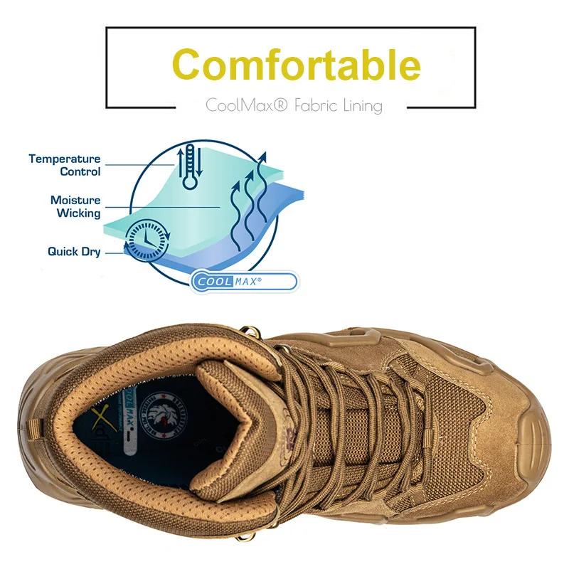 ROCKROOSTER-Chaussures de randonnée imperméables pour hommes, baskets en cuir de vache, bottes de ch