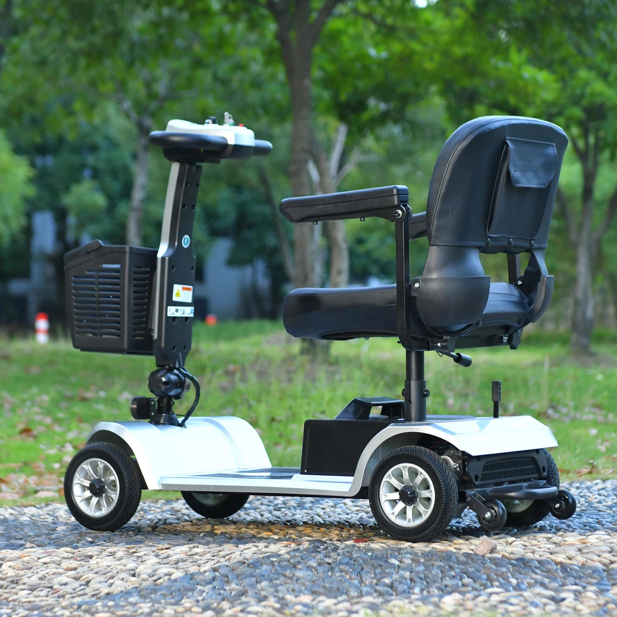 Trottinette de mobilité électrique pliable, 4 roues, personnes handicapées, adultes, personnes âgées