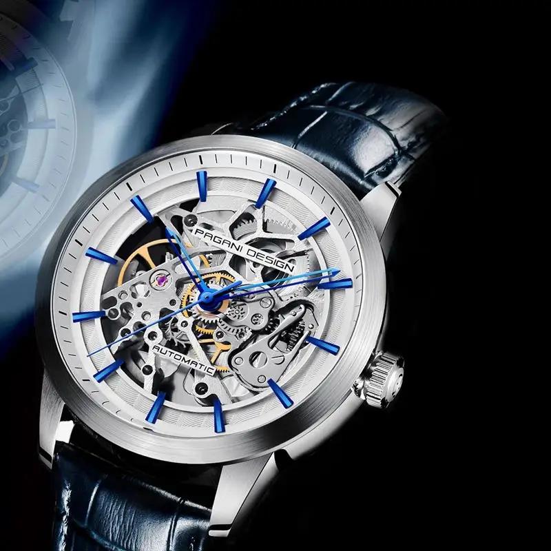 PAGANI DESIGN 2026 Nouvelle Montre Mécanique Squelette pour Homme, Montre Automatique de Luxe Haut d