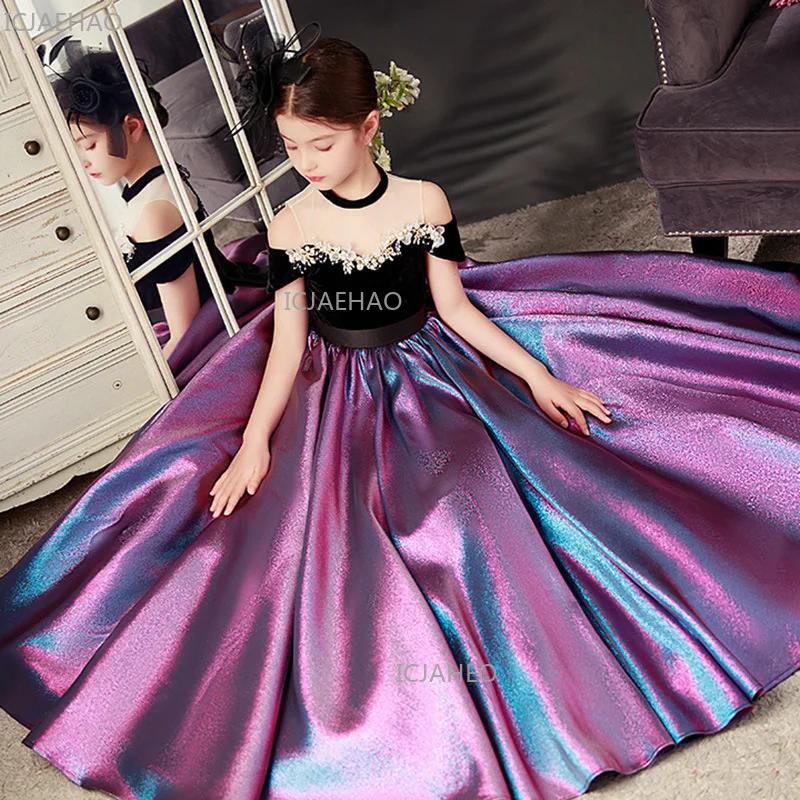 Nouvelle Robe de Soirée Élégante Noire pour Filles, Tenue de Cérémonie pour Enfants, Robe de Princes