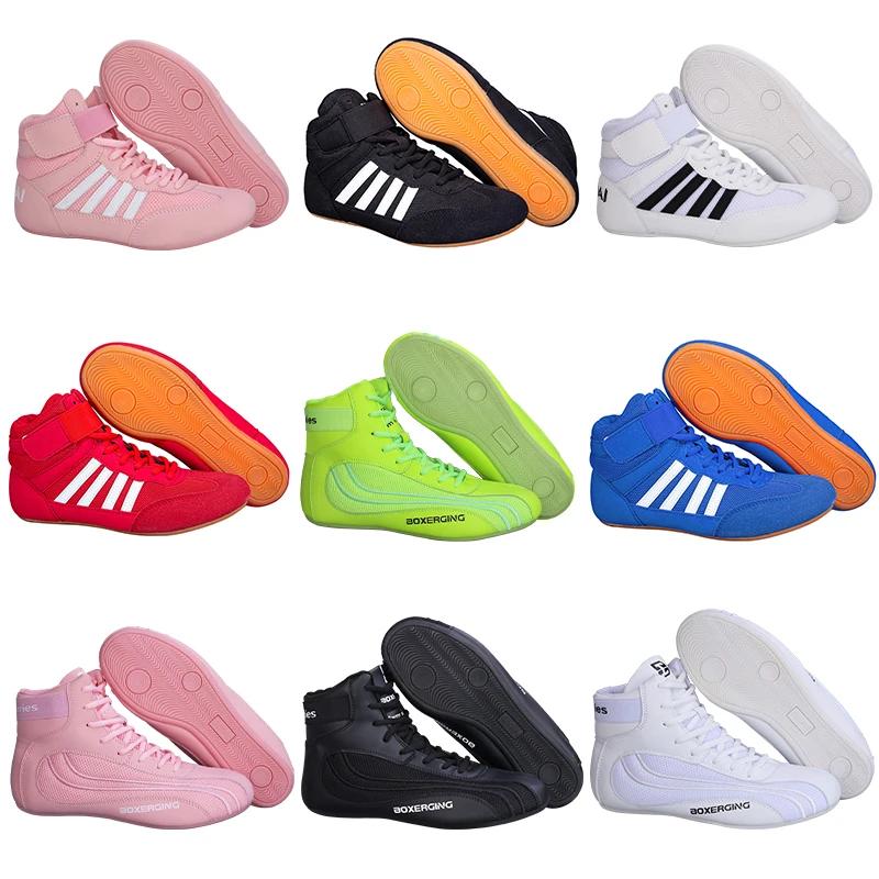 Bottes de lutte professionnelles pour hommes et femmes - 5 couleurs antidérapantes pour boxe et sports de combat