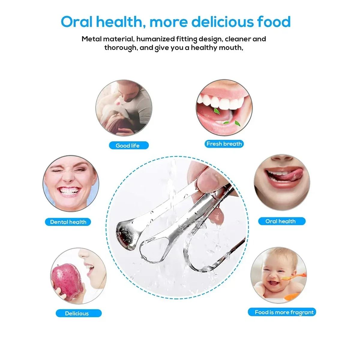 Grattoir à langue en métal Premium, 1 pièce/3 pièces, nettoyeur pour adultes et enfants, grattoirs à