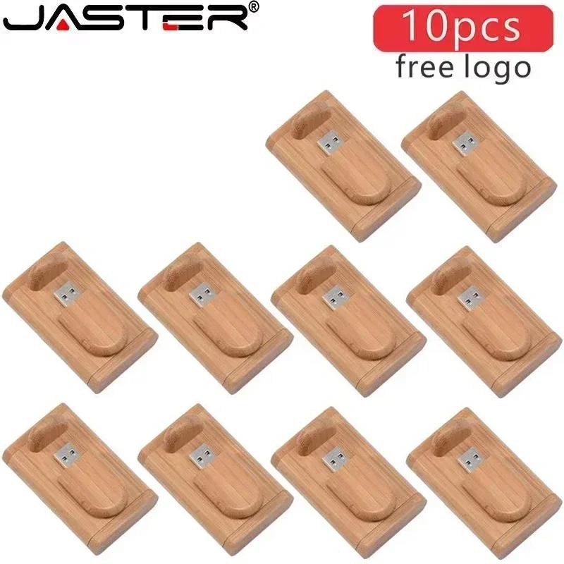 JASTER – Lot de 10 clés USB 2.0 en bois, 128 Go, logo personnalisé offert, cadeau d'affaires, clé US