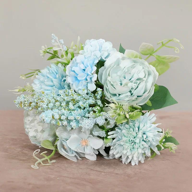Bouquet de Fleurs Artificielles Vintage InjRose, Fausses Fleurs, Accessoires de Décoration de Mariag