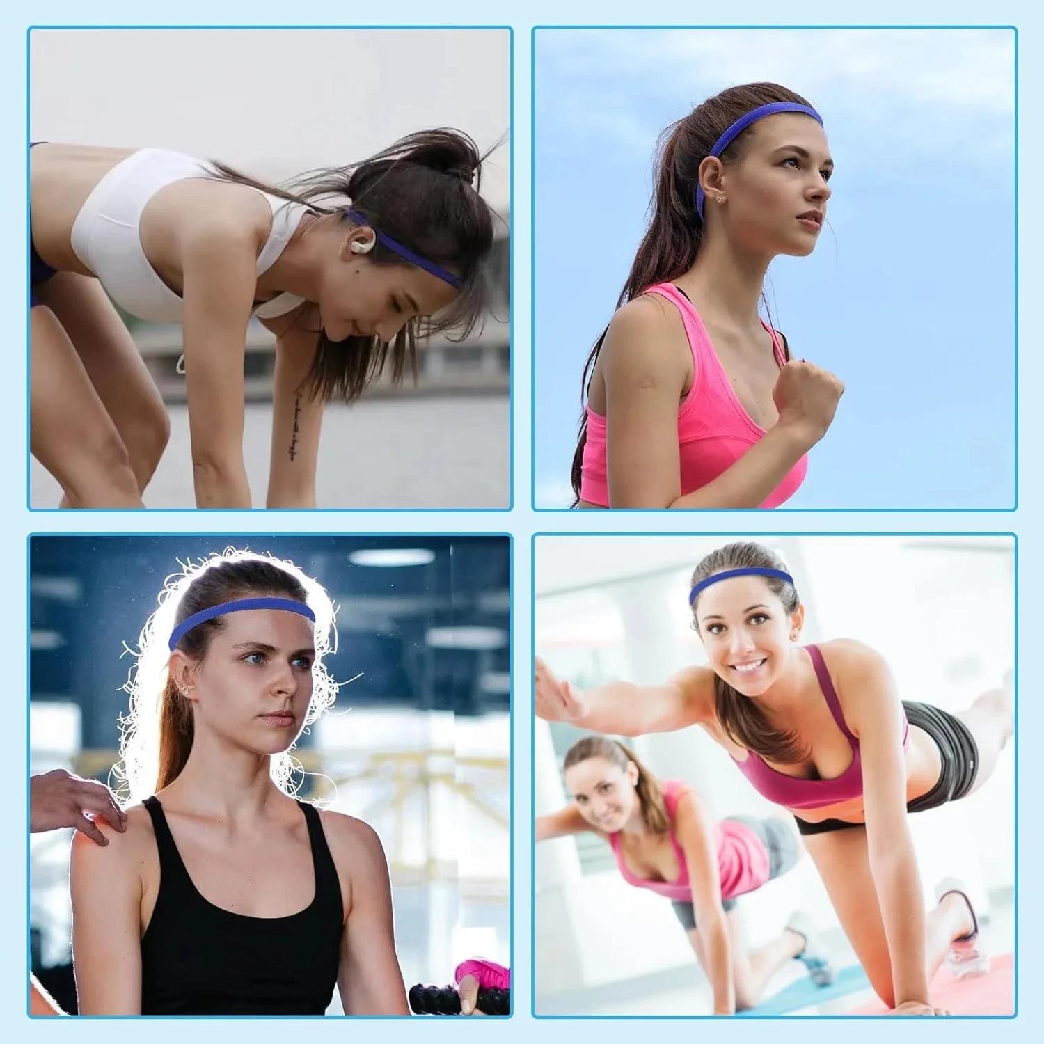 Bandeau élastique anti-poussière 4 pièces - Anti-transpiration pour yoga et sauna unisexe