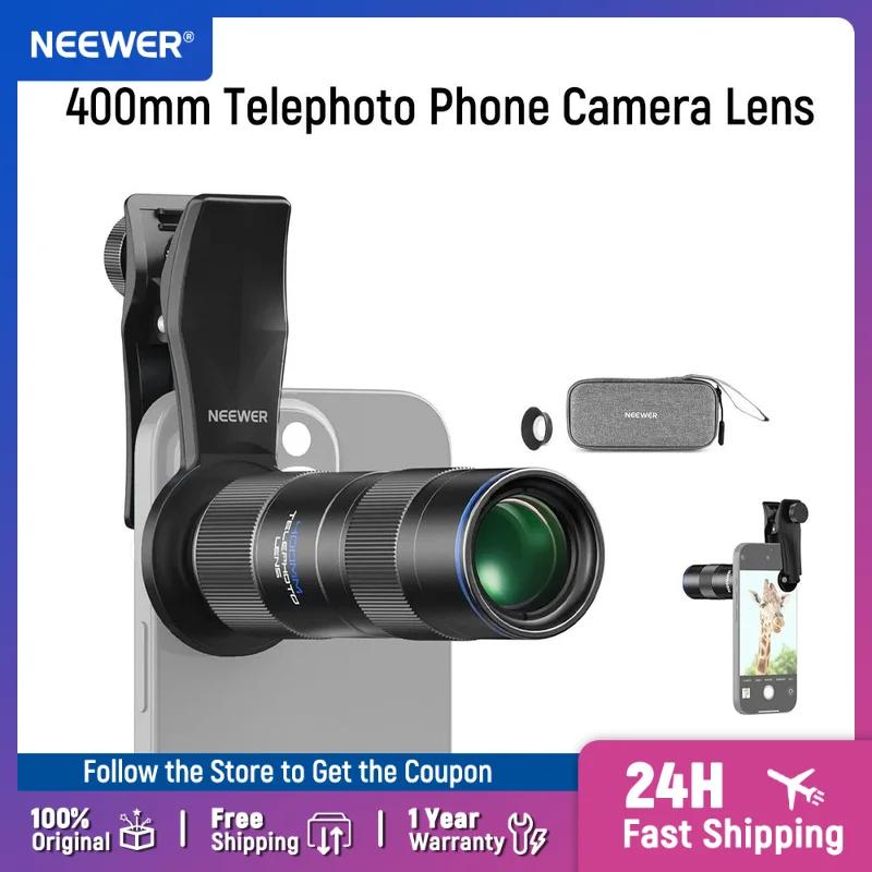 NEEWER – téléobjectif de caméra de téléphone 400mm, avec Clip d'objectif fileté de 17mm, Distance de