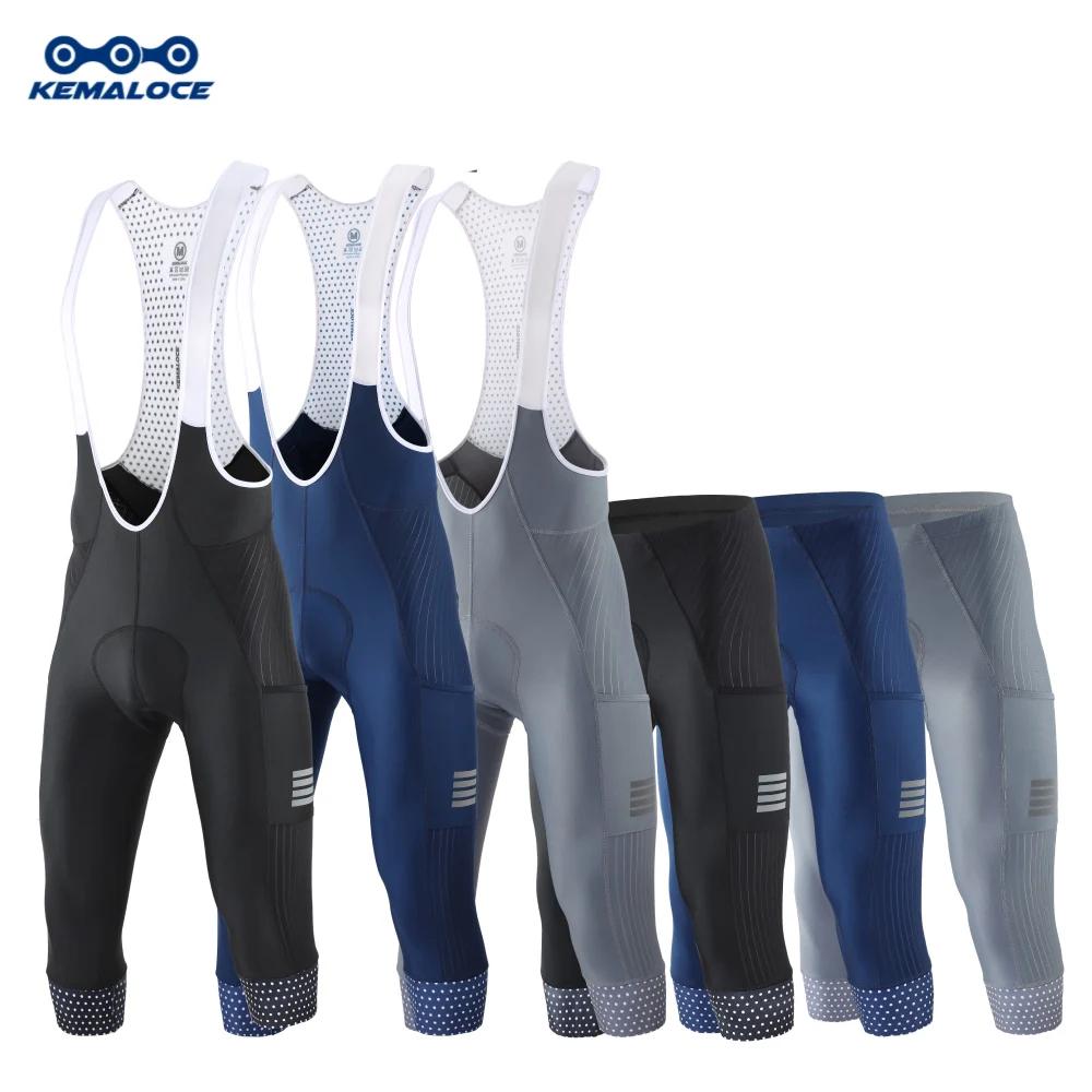 KEMALOCE pantalons de cyclisme 3/4 été Anti-UV haut de gamme Gel Pad vélo bavoir pantalon 3/4 solide