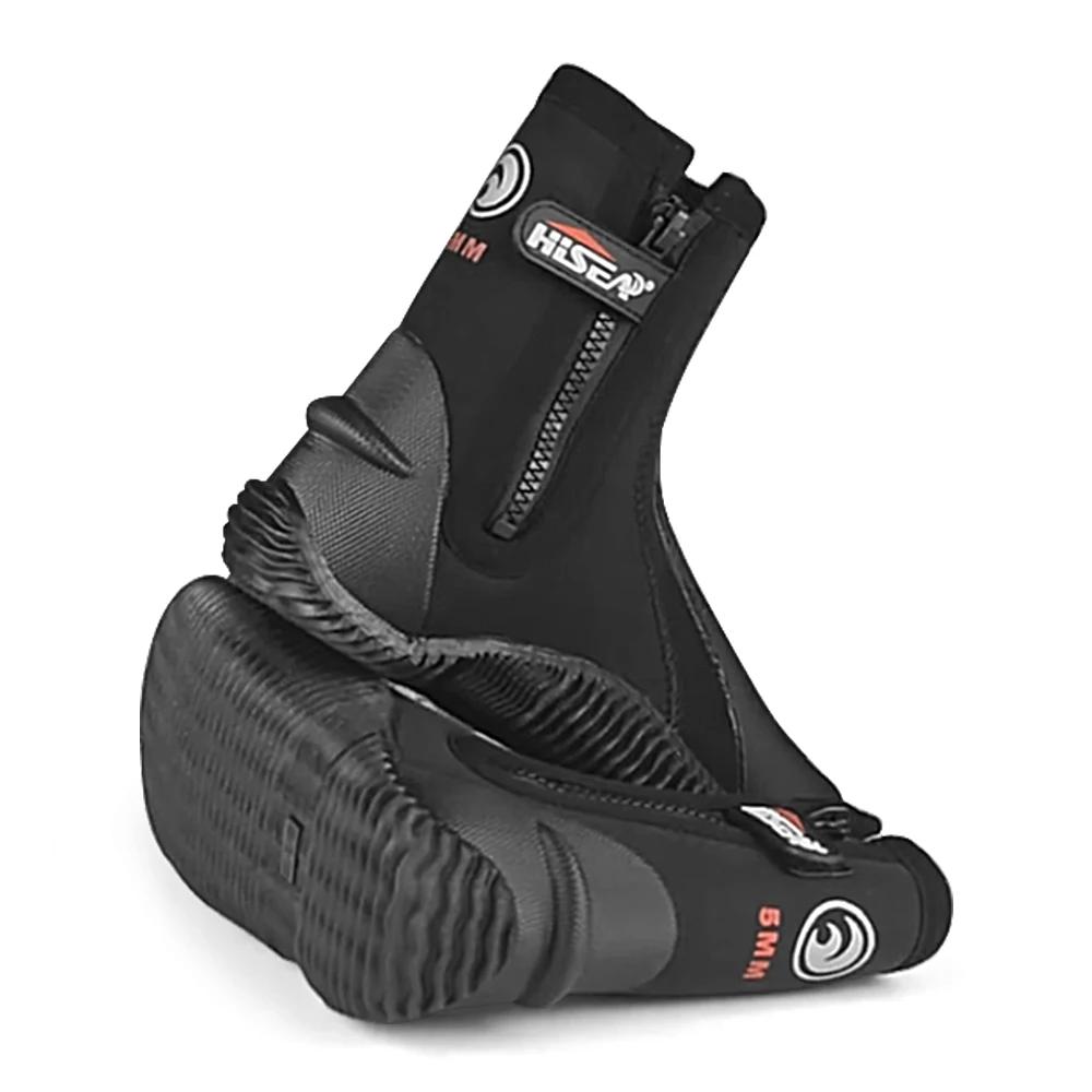 Bottes de plongée en néoprène 5mm, bottes de combinaison avec fermeture éclair latérale pour hommes 