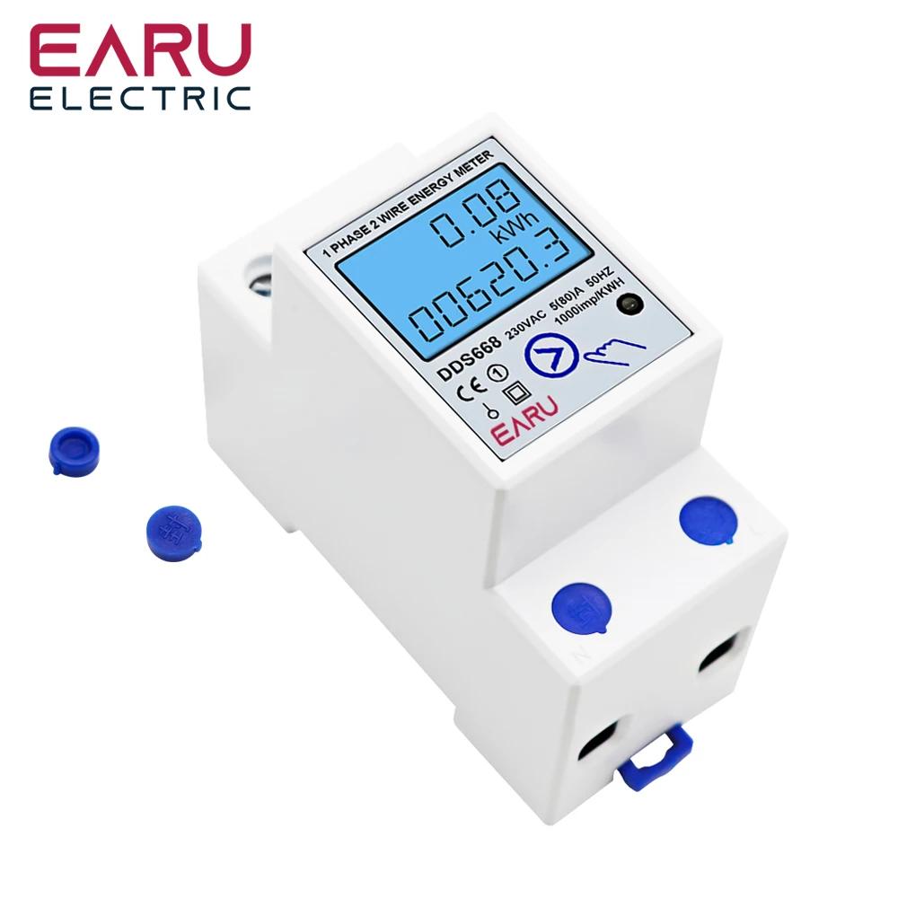 Compteur d'énergie numérique LCD monophasé, réinitialisation de la tension zéro kWh, compteur de con