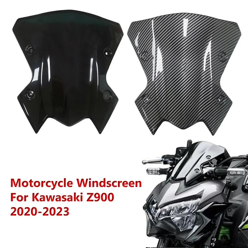Protecteurs de pare-brise de moto en fibre de carbone, aspect noir, accessoires pour Kawasaki Z900, 