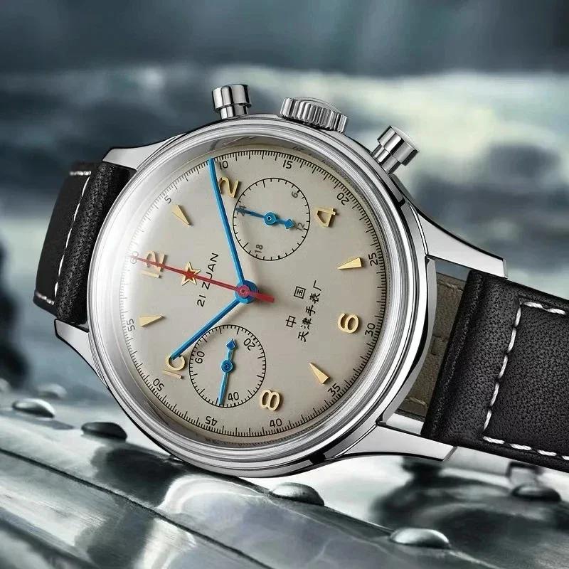 Montres pour hommes 1963 pilote montre automatique 42mm étanche rétro quartz chronographe montre hab