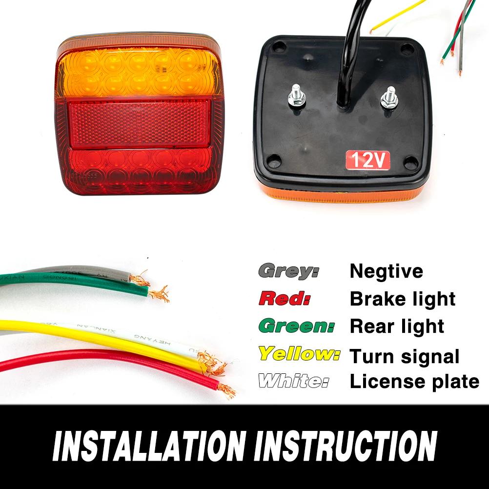 Feux de remorque SubSN 26LED, clignotants arrière, plaque d'immatriculation de planificateur pour re
