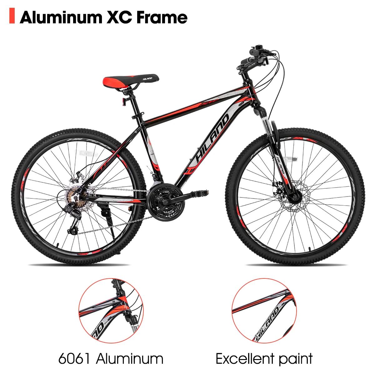 Hiland VTT, multi-pokes, transmission Shimano 21 vitesses, cadre en aluminium, roues de 26 pouces, v