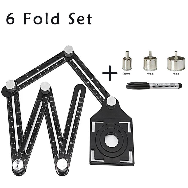 Règle de mesure d'angle de Construction, ensemble de 6 plis, alliage d'aluminium, modèle de moule pe