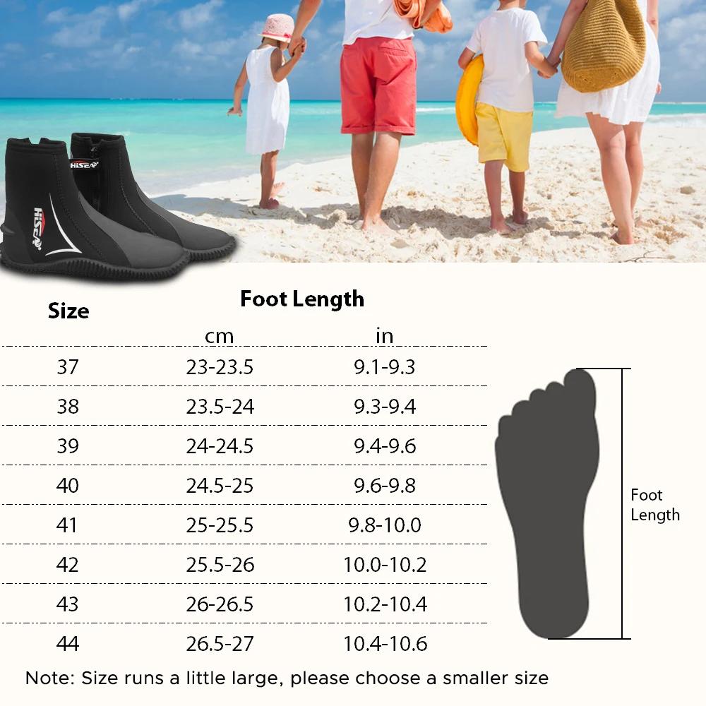 Bottes de plongée en néoprène 5mm, bottes de combinaison avec fermeture éclair latérale pour hommes 