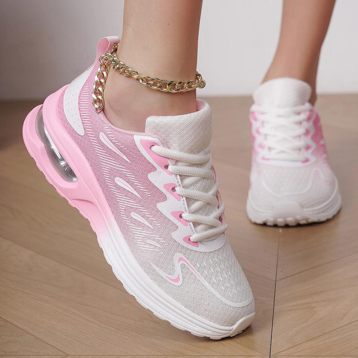 Chaussures de marche en maille à coussin d'air Encounaker - Respirantes pour femmes sport tennis