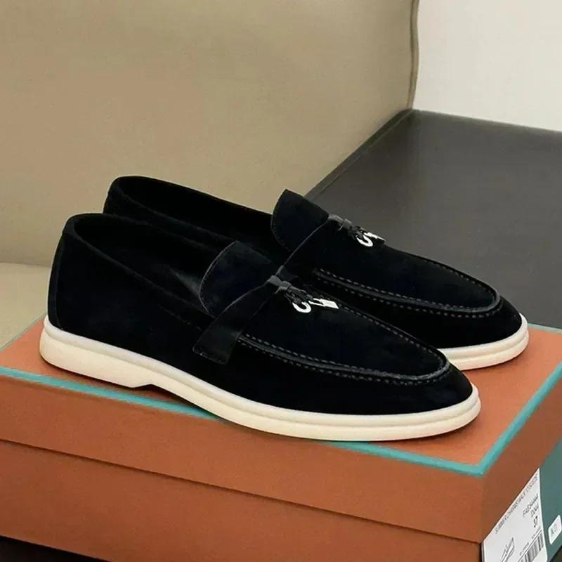 2026 New Arrival Timeless British Casual Shoes | Fringed Metal Buckle Flat Couple Shoes - European E