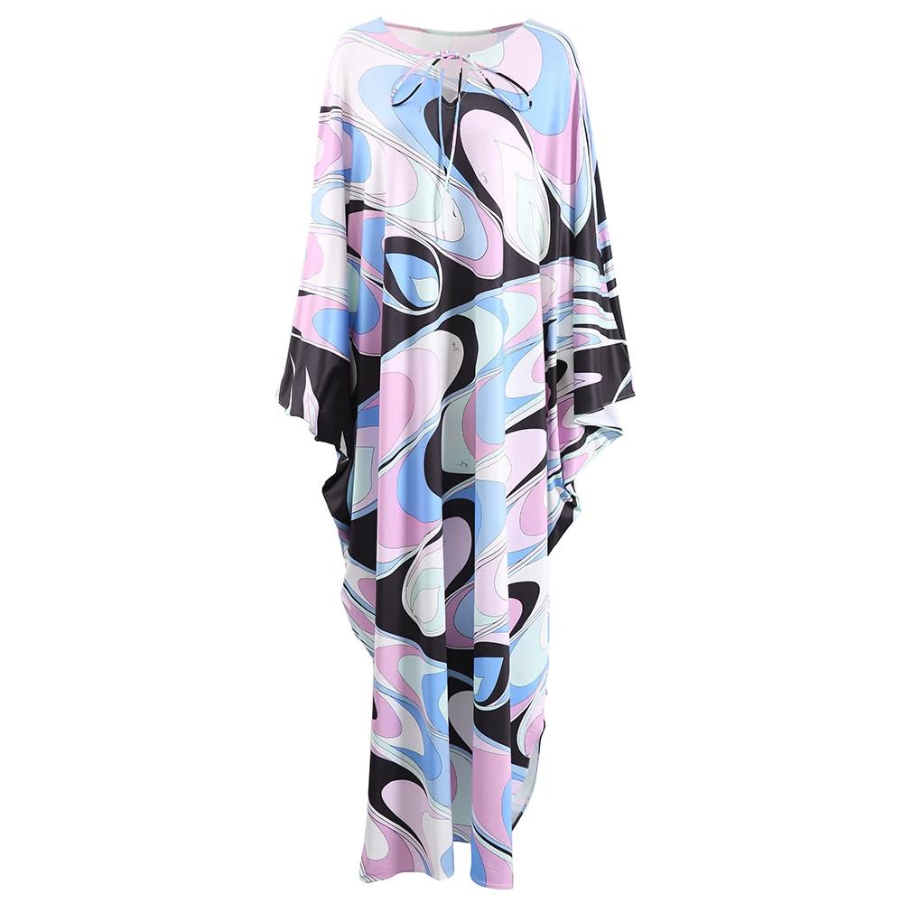 Robe longue décontractée pour femmes, élégante, ample, col rond, manches chauve-souris, nouveau Styl