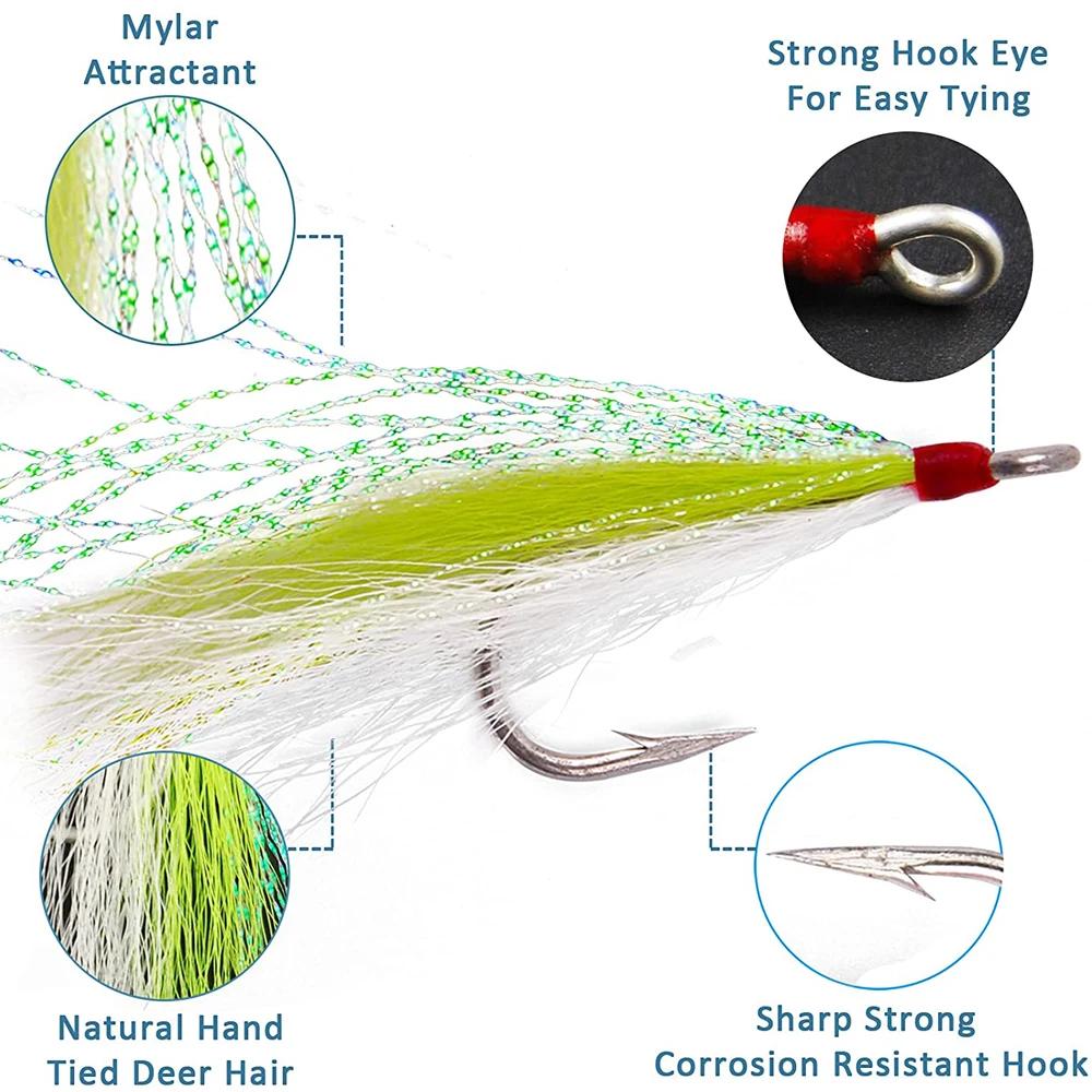 8 pièces/4 pièces Bucktail Teasers crochet de pêche leurres de pêche en eau salée plate-forme en aci