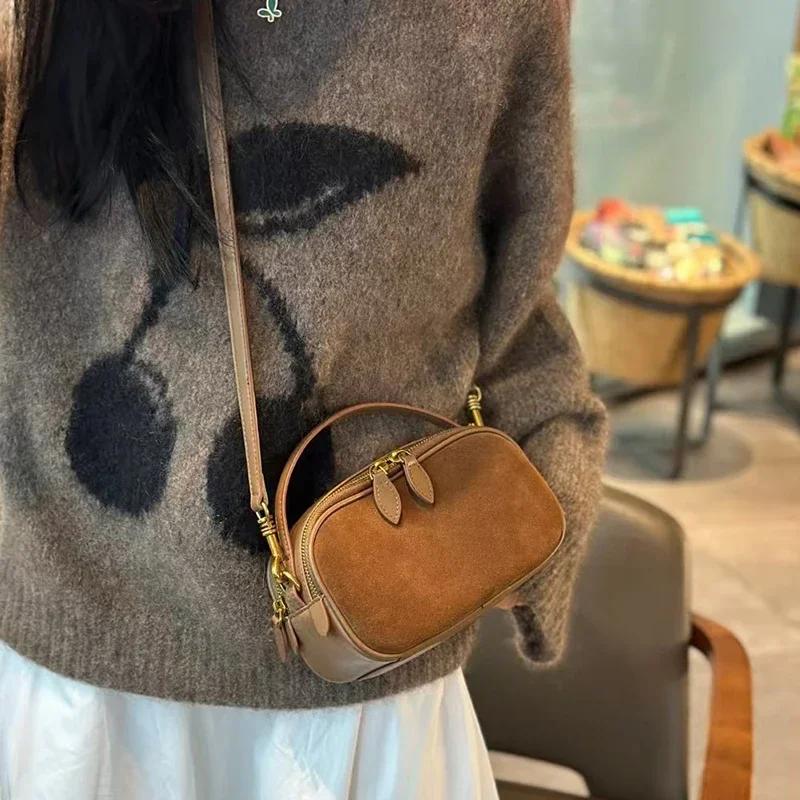 Sac à bandoulière en cuir de vache véritable pour femmes russes, sac à bandoulière polyvalent en vac
