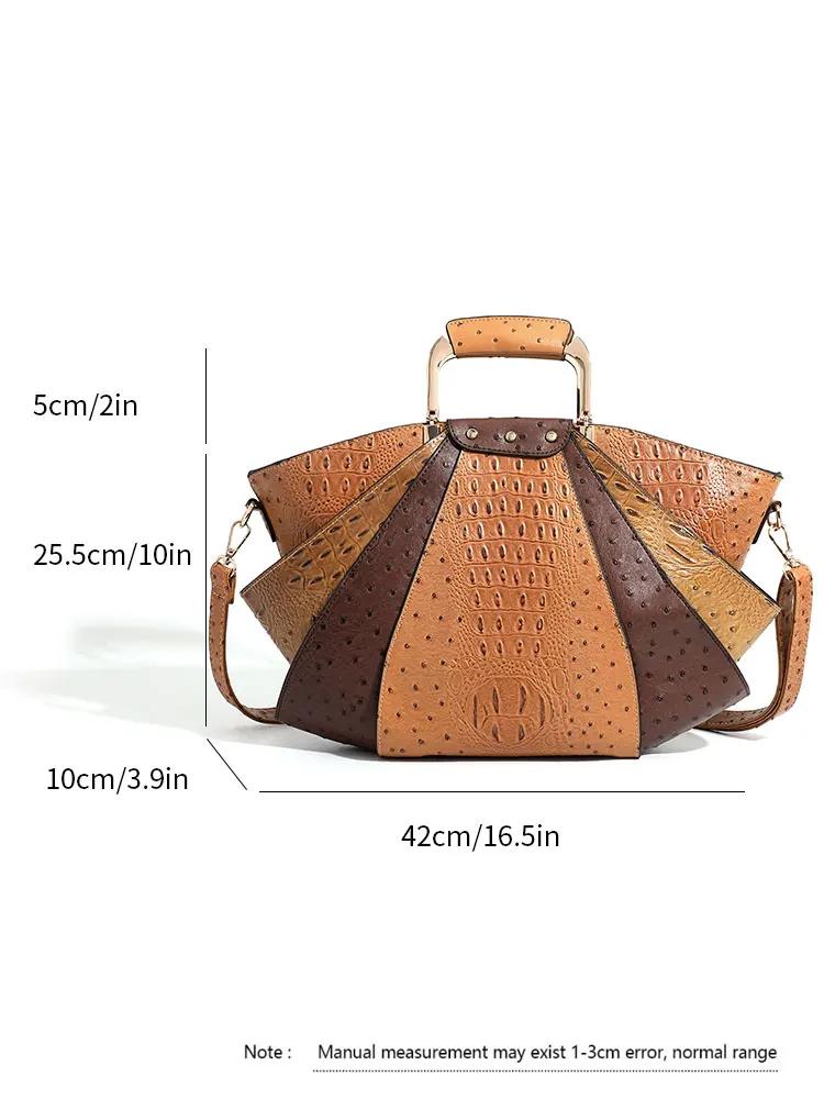 Sac femme grande capacité en cuir sac à main créateur de mode haut en métal poignée sacs à main femm