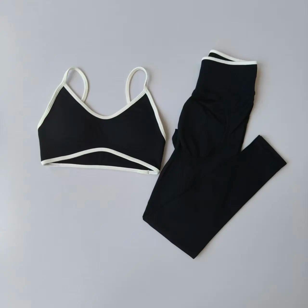 2 pièces ensemble femme sport Impact Yoga taille haute Leggings gymnastique Fitness cyclisme élastiq