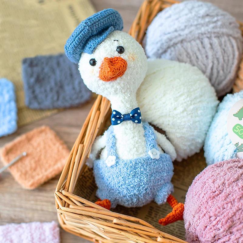 50 g/rouleau 75M fil court en peluche mignon laine courte velours tissé à la main poupée bricolage C