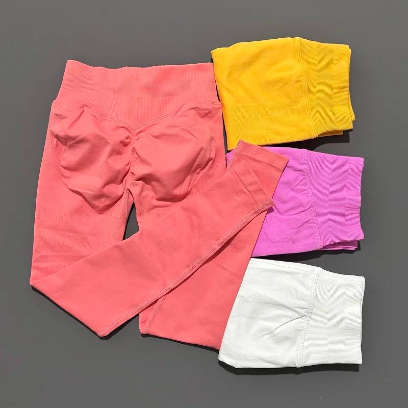 Femmes sport Leggings sans couture Yoga pantalons longs exercice Scrunch fesses Leggings vélo course