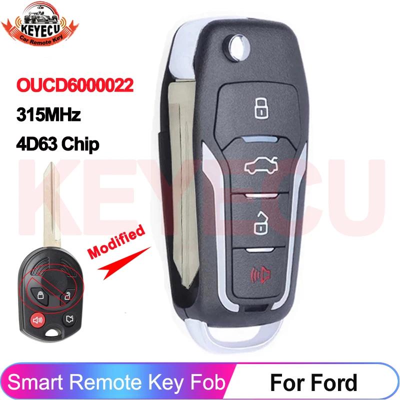 OUCD KEYECU 6000022   4 boutons améliorés pour Ford Flex Focus Fusion Edge Escape Mustang 4D63 80Bit