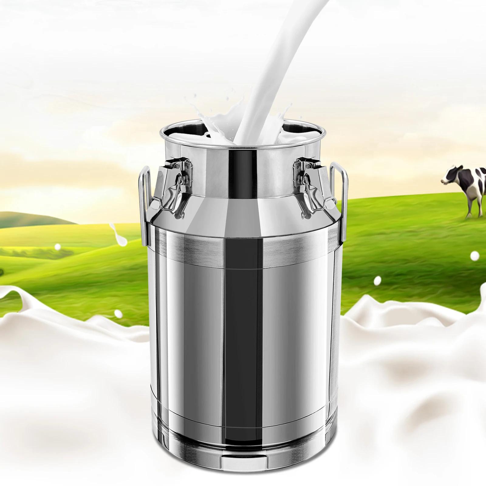 Grande boîte à lait en acier inoxydable avec couvercle scellé, carafe fourre-tout E27, 5.25, 8/10, 6