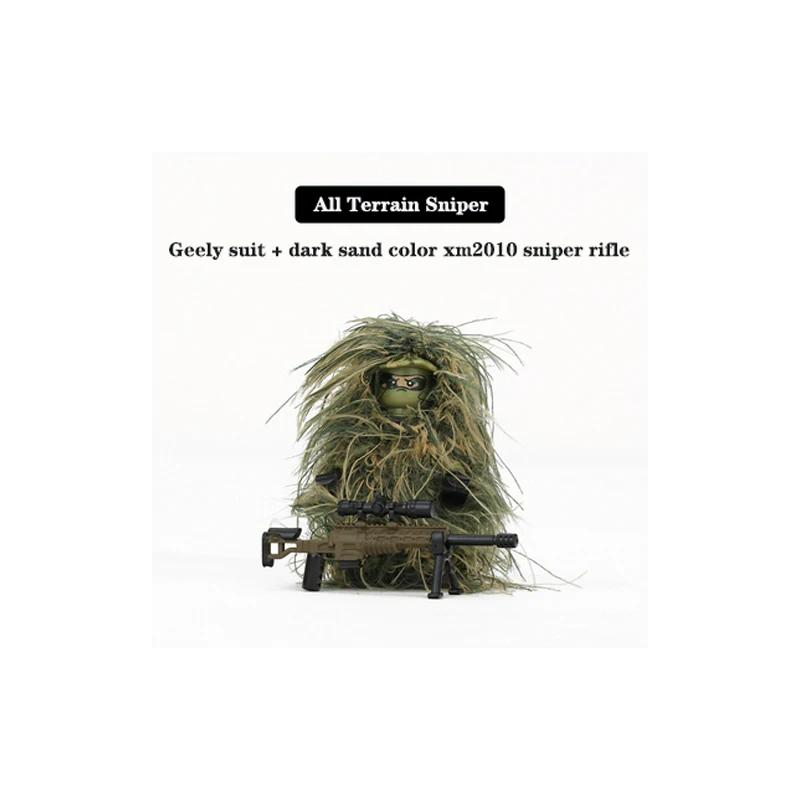 Vêtements de Camouflage de Sniper militaire tout-Terrain, blocs de construction, figurines de soldat