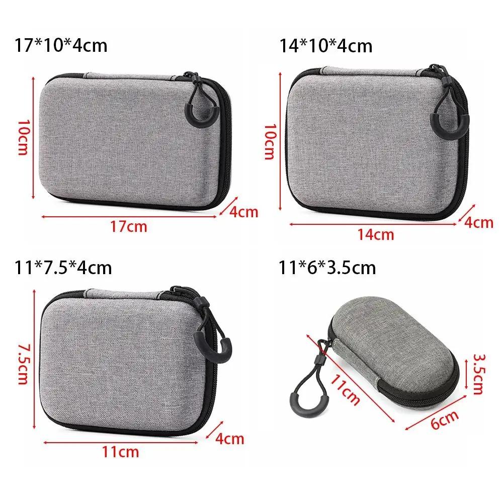 Mini sac de rangement EVA, 1 pièce, pochette de transport, étui pour écouteurs à fermeture éclair po