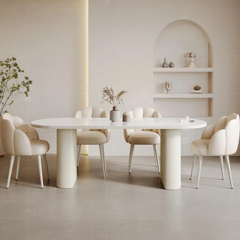 Chaises De luxe blanches Table cuisine moderne Unique Restaurant italien Table à manger ensemble Cen