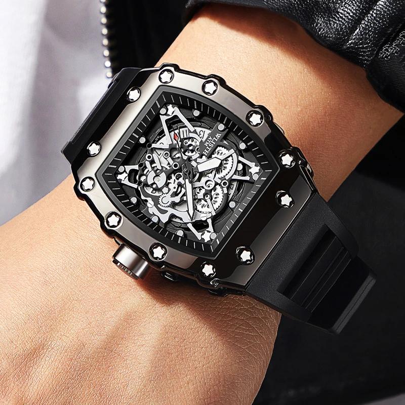 Montre de commerce extérieur grand cadran pour hommes Quartz étanche Sport carré montre lumineuse po