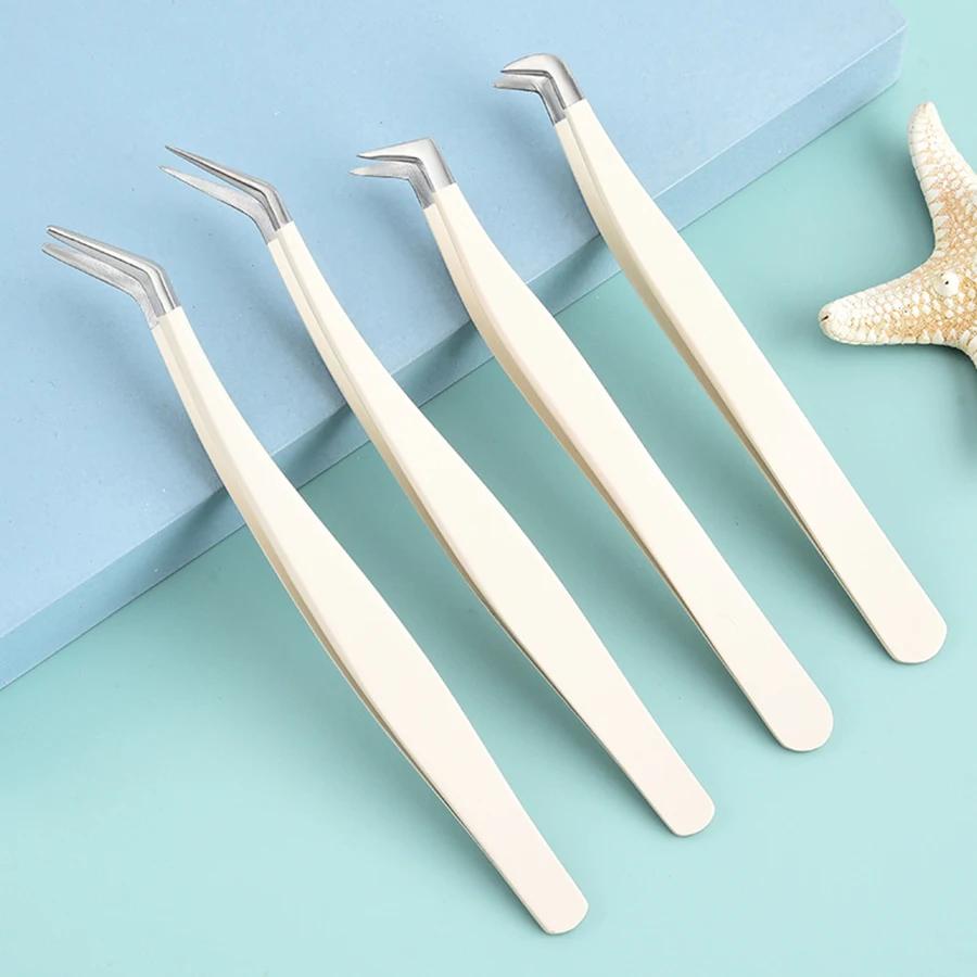 Pince à épiler pour extensions de cils en acier inoxydable, haute qualité, couleur or rose, tous les
